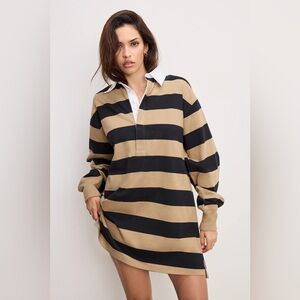 Good American Rugby Shirt Mini Dress